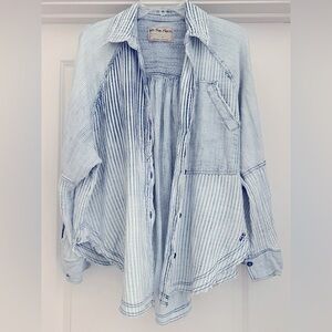 Free people cotton gauze button down shirt